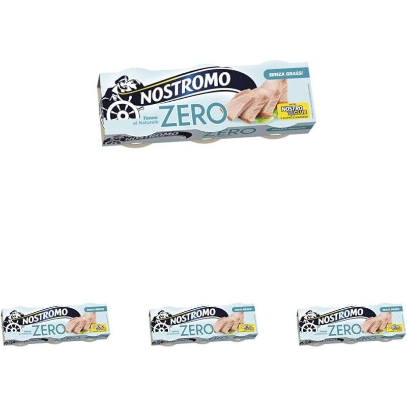 Nostromo - Tonno al naturale, 3 lattine da 65 gr. Zero grassi, già sgocciolato, pronto da gustare. (Confezione da 4) - 65 g (Confezione da 12) Nostromo - Tonno al naturale, 3 lattine da 65 gr. Zero grassi, già sgocciolato, pronto da gustare. (Confezione da 4) - 65 g (Confezione da 12)