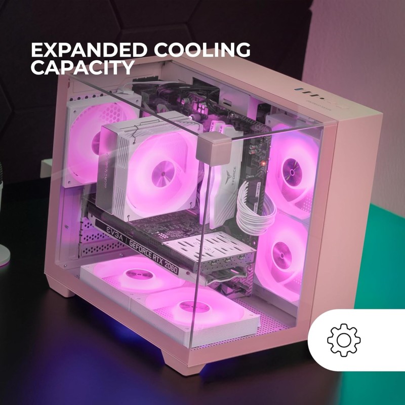 MARS GAMING MC-VISIONM, Case Gaming Compatto MicroATX, Triplo Vetro Temperato, Struttura Doppia Camera, Supporto Raffreddamento Liquido fino a 240mm, Mini-Tower PC con Ampia Capacità Interna, Rosa MARS GAMING MC-VISIONM, Case Gaming Compatto MicroATX, Triplo Vetro Temperato, Struttura Doppia Camera, Supporto Raffreddamento Liquido fino a 240mm, Mini-Tower PC con Ampia Capacità Interna, Rosa