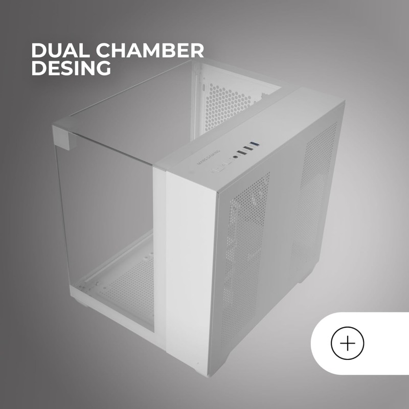 MARS GAMING MC-VISIONM, Case Gaming Compatto MicroATX, Triplo Vetro Temperato, Struttura Doppia Camera, Supporto Raffreddamento Liquido fino a 240mm, Mini-Tower PC con Ampia Capacità Interna, Bianco MARS GAMING MC-VISIONM, Case Gaming Compatto MicroATX, Triplo Vetro Temperato, Struttura Doppia Camera, Supporto Raffreddamento Liquido fino a 240mm, Mini-Tower PC con Ampia Capacità Interna, Bianco