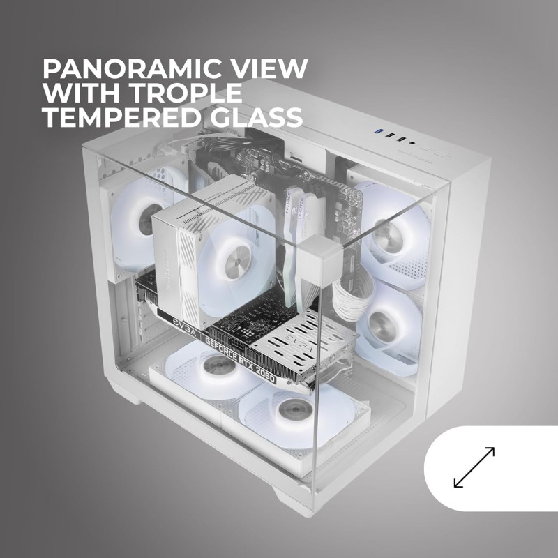 MARS GAMING MC-VISIONM, Case Gaming Compatto MicroATX, Triplo Vetro Temperato, Struttura Doppia Camera, Supporto Raffreddamento Liquido fino a 240mm, Mini-Tower PC con Ampia Capacità Interna, Bianco MARS GAMING MC-VISIONM, Case Gaming Compatto MicroATX, Triplo Vetro Temperato, Struttura Doppia Camera, Supporto Raffreddamento Liquido fino a 240mm, Mini-Tower PC con Ampia Capacità Interna, Bianco