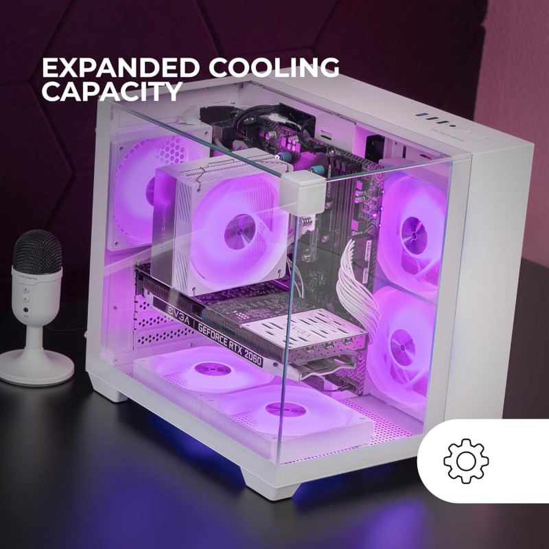 MARS GAMING MC-VISIONM, Case Gaming Compatto MicroATX, Triplo Vetro Temperato, Struttura Doppia Camera, Supporto Raffreddamento Liquido fino a 240mm, Mini-Tower PC con Ampia Capacità Interna, Bianco MARS GAMING MC-VISIONM, Case Gaming Compatto MicroATX, Triplo Vetro Temperato, Struttura Doppia Camera, Supporto Raffreddamento Liquido fino a 240mm, Mini-Tower PC con Ampia Capacità Interna, Bianco