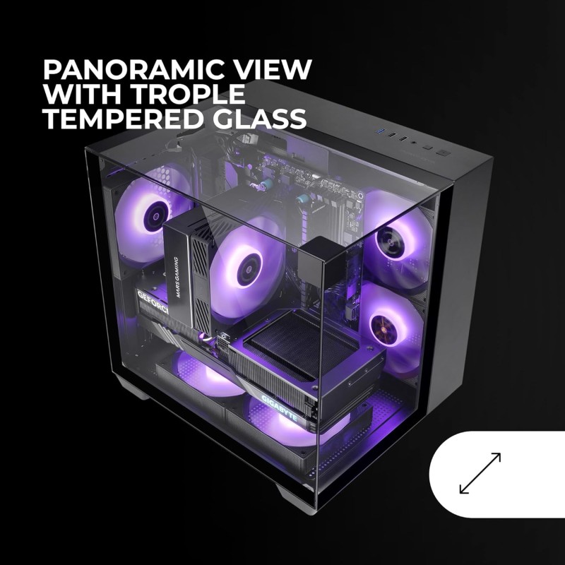 Mars Gaming MC-VISIONM, Case Gaming Compatto MicroATX, Triplo Vetro Temperato, Struttura Doppia Camera, Supporto Raffreddamento Liquido fino a 240mm, Mini-Tower PC con Ampia Capacità Interna, Nero Mars Gaming MC-VISIONM, Case Gaming Compatto MicroATX, Triplo Vetro Temperato, Struttura Doppia Camera, Supporto Raffreddamento Liquido fino a 240mm, Mini-Tower PC con Ampia Capacità Interna, Nero