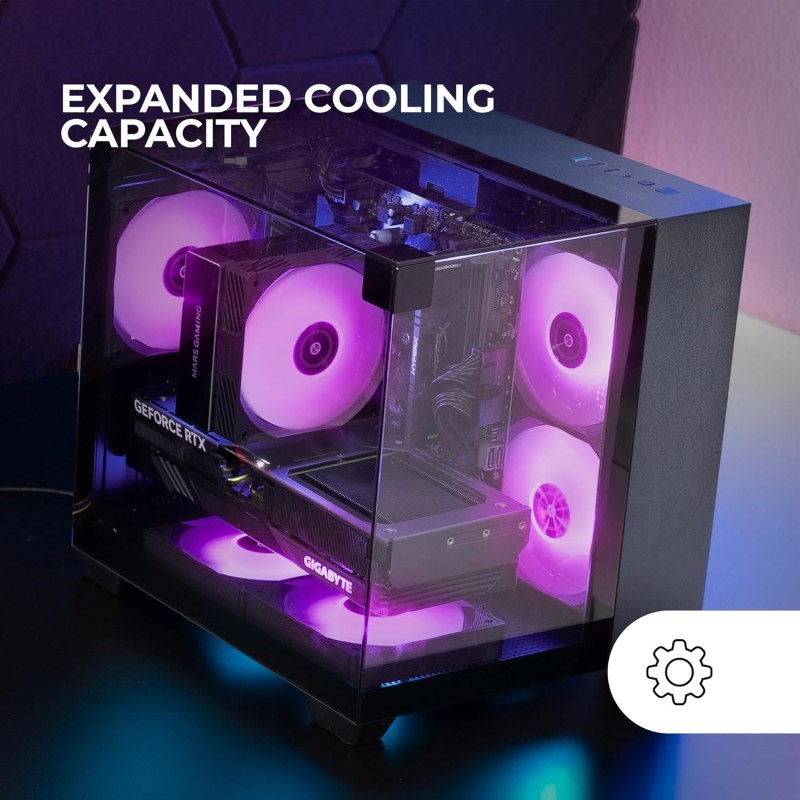 Mars Gaming MC-VISIONM, Case Gaming Compatto MicroATX, Triplo Vetro Temperato, Struttura Doppia Camera, Supporto Raffreddamento Liquido fino a 240mm, Mini-Tower PC con Ampia Capacità Interna, Nero Mars Gaming MC-VISIONM, Case Gaming Compatto MicroATX, Triplo Vetro Temperato, Struttura Doppia Camera, Supporto Raffreddamento Liquido fino a 240mm, Mini-Tower PC con Ampia Capacità Interna, Nero