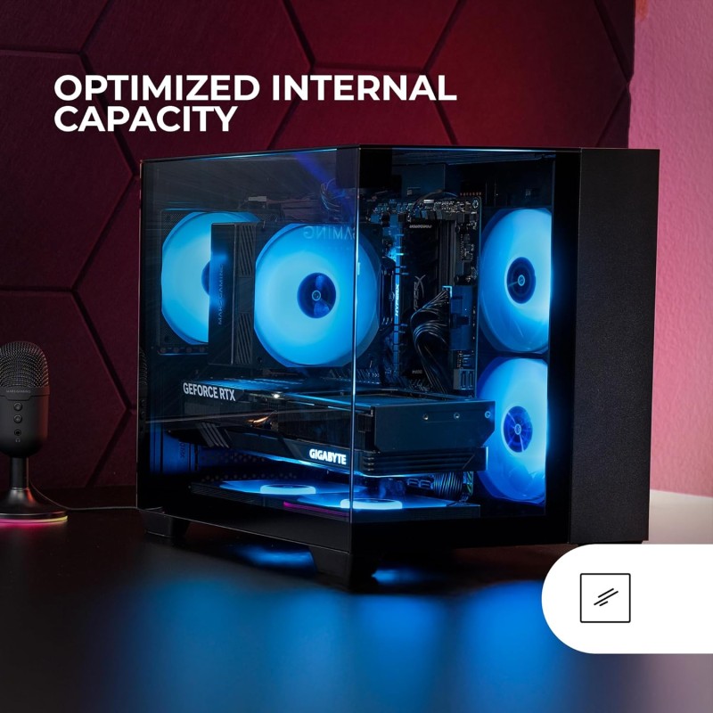 Mars Gaming MC-VISIONM, Case Gaming Compatto MicroATX, Triplo Vetro Temperato, Struttura Doppia Camera, Supporto Raffreddamento Liquido fino a 240mm, Mini-Tower PC con Ampia Capacità Interna, Nero Mars Gaming MC-VISIONM, Case Gaming Compatto MicroATX, Triplo Vetro Temperato, Struttura Doppia Camera, Supporto Raffreddamento Liquido fino a 240mm, Mini-Tower PC con Ampia Capacità Interna, Nero
