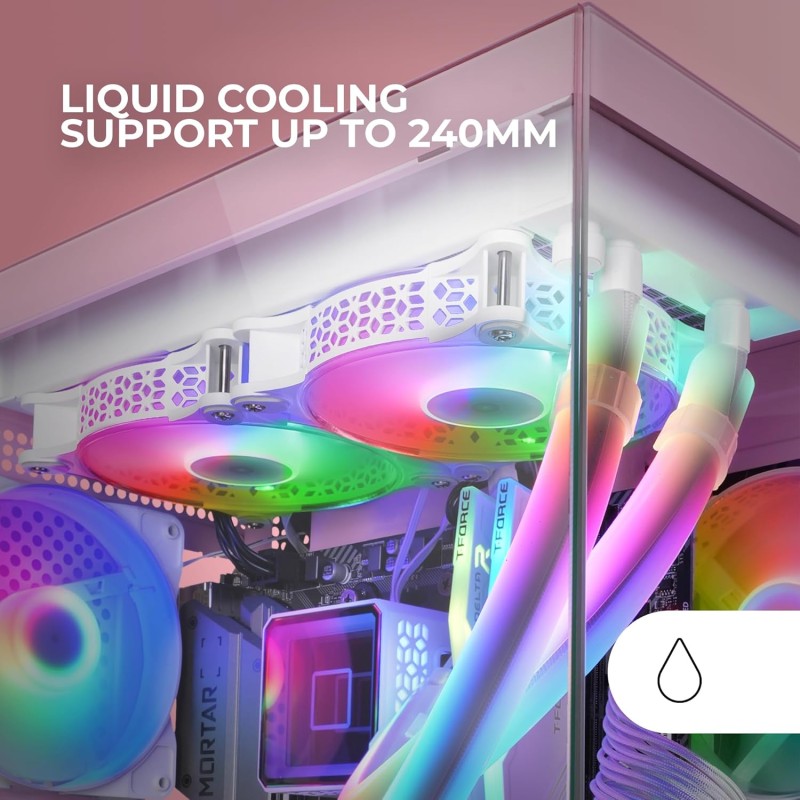 Mars Gaming MC-VIEW2, Case Gaming MicroATX, Doppio Vetro Temperato Continuo Senza Cornice, 1x Ventola FRGB Posteriore 120mm, Supporto Raffreddamento Liquido fino 240mm, Struttura Doppia Camera, Rosa Mars Gaming MC-VIEW2, Case Gaming MicroATX, Doppio Vetro Temperato Continuo Senza Cornice, 1x Ventola FRGB Posteriore 120mm, Supporto Raffreddamento Liquido fino 240mm, Struttura Doppia Camera, Rosa