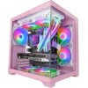 Mars Gaming MC-VIEW2, Case Gaming MicroATX, Doppio Vetro Temperato Continuo Senza Cornice, 1x Ventola FRGB Posteriore 120mm, Supporto Raffreddamento Liquido fino 240mm, Struttura Doppia Camera, Rosa Mars Gaming MC-VIEW2, Case Gaming MicroATX, Doppio Vetro Temperato Continuo Senza Cornice, 1x Ventola FRGB Posteriore 120mm, Supporto Raffreddamento Liquido fino 240mm, Struttura Doppia Camera, Rosa