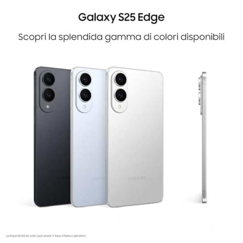 Samsung Galaxy S25 Edge, Smartphone AI, 3 anni di Garanzia del produttore, Display 6.7'' QHD+ Dynamic AMOLED 2X, Fotocamera 200MP, RAM 12GB, 512GB, 3.900 mAh, Titanium Icyblue [Versione italiana] - 512GB Titanium Icyblue