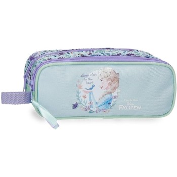 Disney Astuccio Frozen Close to the Heart, astuccio per bambini, realizzato in poliestere, triplo scomparto per una migliore organizzazione, dimensioni ideali per essere trasportato nello zaino