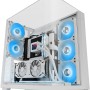 MARS GAMING MC-INFINIO, Case Gaming ATX, Vetro Temperato Curvato Senza Cornice, 2x Ventole ARGB 120mm, Montaggio Verticale GPU, Supporto Raffreddamento a Liquido fino a 360mm, USB-C, Bianco