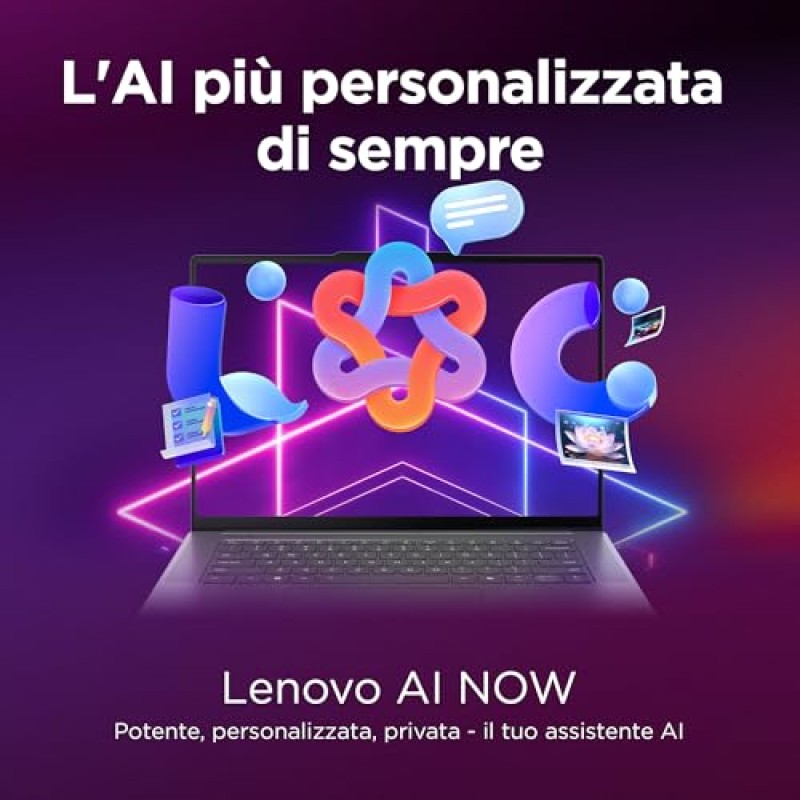 Lenovo Yoga Slim 7 Aura Edition Notebook Copilot+ PC - Display OLED 14" 2.8K WQXGA+ (2880x1800), Intel Core Ultra 7 256V, RAM 16 GB, 1 TB SSD, Grafica Intel Arc, Windows 11 Home - Luna Grey