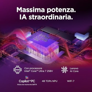 Lenovo Yoga Slim 7 Aura Edition Notebook Copilot+ PC - Display OLED 14" 2.8K WQXGA+ (2880x1800), Intel Core Ultra 7 256V, RAM 16 GB, 1 TB SSD, Grafica Intel Arc, Windows 11 Home - Luna Grey Lenovo Yoga Slim 7 Aura Edition Notebook Copilot+ PC - Display OLED 14" 2.8K WQXGA+ (2880x1800), Intel Core Ultra 7 256V, RAM 16 GB, 1 TB SSD, Grafica Intel Arc, Windows 11 Home - Luna Grey