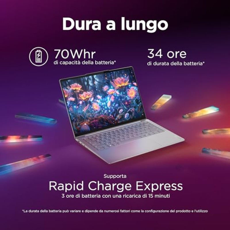Lenovo Yoga Slim 7 Aura Edition Notebook Copilot+ PC - Display OLED 14" 2.8K WQXGA+ (2880x1800), Intel Core Ultra 7 256V, RAM 16 GB, 1 TB SSD, Grafica Intel Arc, Windows 11 Home - Luna Grey