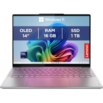 Lenovo Yoga Slim 7 Aura Edition Notebook Copilot+ PC - Display OLED 14" 2.8K WQXGA+ (2880x1800), Intel Core Ultra 7 256V, RAM 16 GB, 1 TB SSD, Grafica Intel Arc, Windows 11 Home - Luna Grey