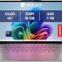 Lenovo Yoga Slim 7 Aura Edition Notebook Copilot+ PC - Display OLED 14" 2.8K WQXGA+ (2880x1800), Intel Core Ultra 7 256V, RAM 16 GB, 1 TB SSD, Grafica Intel Arc, Windows 11 Home - Luna Grey