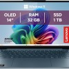 Lenovo Yoga Slim 7 Notebook Copilot+ PC - Display OLED 14" WQXGA (1920x1200), AMD Ryzen AI 7 350, RAM 32 GB, 1 TB SSD, Grafica AMD Radeon 860M, Windows 11 H, 2 anni Premium Care - Tidal Teal - 32GB | 14"
