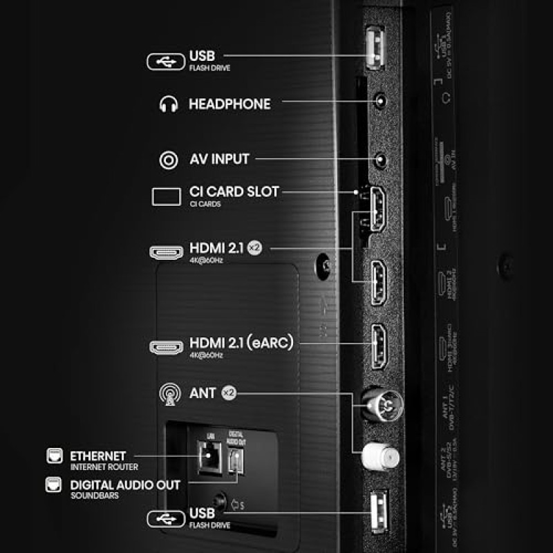 Hisense Smart TV 50" 4K Ultra HD 50E63QT, Smart TV VIDAA U8, Dolby Vision, HDR 10, Game Mode Plus, Alexa Built-in, VIDAA Voice, Tuner DVB-T2/S2 HEVC 10, lativù 4K - 50''