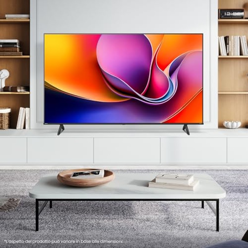 Hisense Smart TV 50" 4K Ultra HD 50E63QT, Smart TV VIDAA U8, Dolby Vision, HDR 10, Game Mode Plus, Alexa Built-in, VIDAA Voice, Tuner DVB-T2/S2 HEVC 10, lativù 4K - 50''
