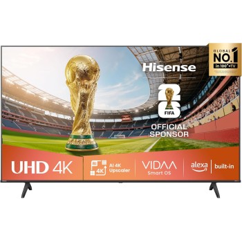 Hisense Smart TV 50" 4K Ultra HD 50E63QT, Smart TV VIDAA U8, Dolby Vision, HDR 10, Game Mode Plus, Alexa Built-in, VIDAA Voice, Tuner DVB-T2/S2 HEVC 10, lativù 4K - 50''