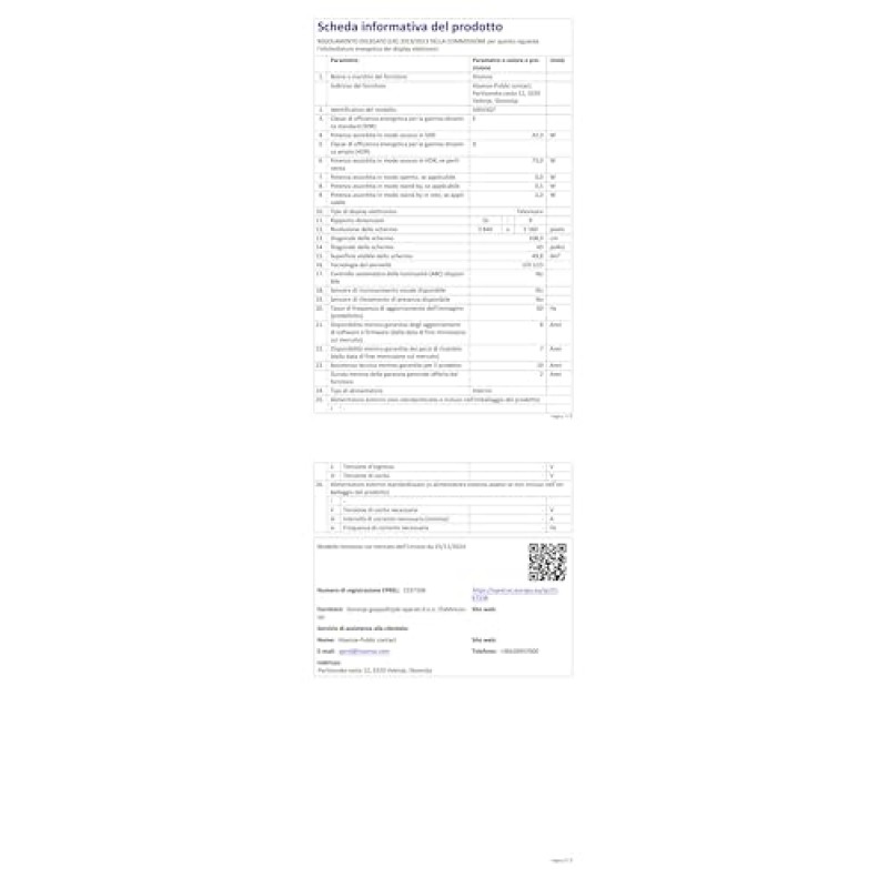 Hisense Smart TV 43" 4K Ultra HD 2025 43E63QT, Smart TV VIDAA U8, Dolby Vision, HDR 10, Game Mode Plus, Alexa Built-in, VIDAA Voice, Tuner DVB-T2/S2 HEVC 10, lativù 4K, 43'', 2025 LED - 43''