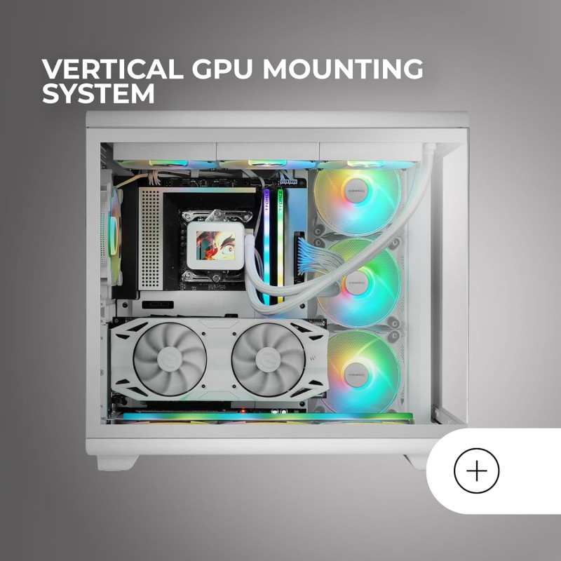 MARS GAMING MC-REV, Case Gaming ATX, Doppio Vetro Temperato, 3x Ventole ARGB Invertite 12cm, Montaggio Verticale GPU, Tower PC con Supporto Raffreddamento a Liquido fino a 360mm, Bianco MARS GAMING MC-REV, Case Gaming ATX, Doppio Vetro Temperato, 3x Ventole ARGB Invertite 12cm, Montaggio Verticale GPU, Tower PC con Supporto Raffreddamento a Liquido fino a 360mm, Bianco