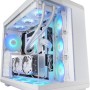 MARS GAMING MC-REV, Case Gaming ATX, Doppio Vetro Temperato, 3x Ventole ARGB Invertite 12cm, Montaggio Verticale GPU, Tower PC con Supporto Raffreddamento a Liquido fino a 360mm, Bianco