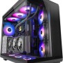 MARS GAMING MC-REV, Case Gaming ATX, Doppio Vetro Temperato, 3x Ventole ARGB Invertite 12cm, Montaggio Verticale GPU, Tower PC con Supporto Raffreddamento a Liquido fino a 360mm, Nero