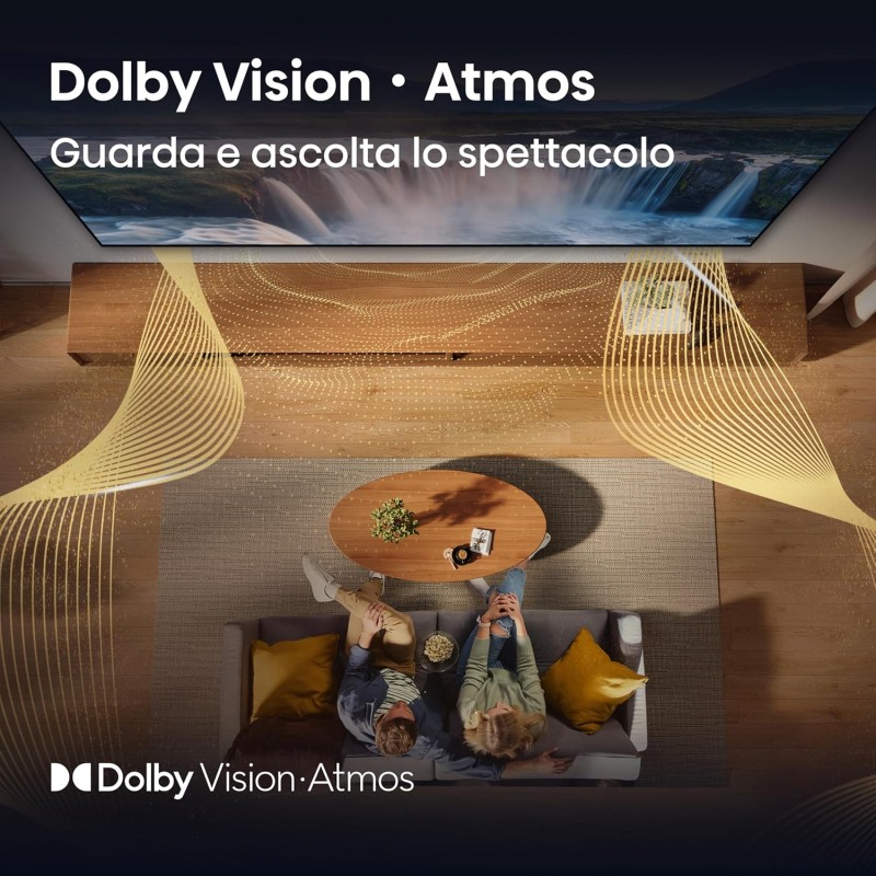 Hisense TV 65" QLED 4K 2025 65A72Q, Smart TV VIDAA U8, Dolby Vision, HDR 10+, Game Mode Plus, Dolby Atmos 2.1 con Subwoofer, Alexa Built-in, VIDAA Voice, Tuner DVB-T2/S2 HEVC 10, lativù 4K, 65'' - 65'' Hisense TV 65" QLED 4K 2025 65A72Q, Smart TV VIDAA U8, Dolby Vision, HDR 10+, Game Mode Plus, Dolby Atmos 2.1 con Subwoofer, Alexa Built-in, VIDAA Voice, Tuner DVB-T2/S2 HEVC 10, lativù 4K, 65'' - 65''