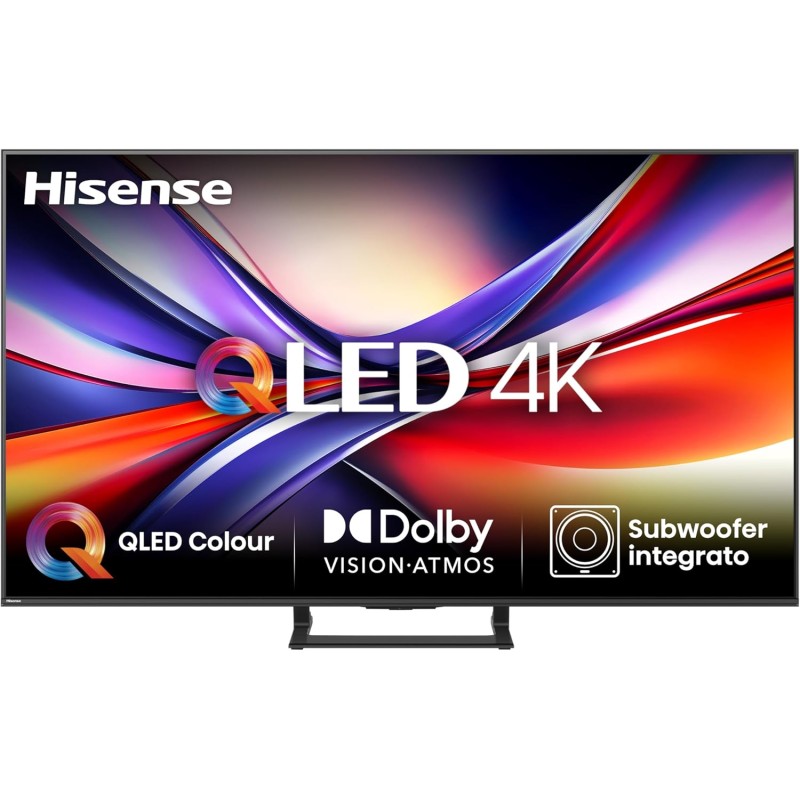 Hisense TV 75" QLED 4K 2025 75A72Q, Smart TV VIDAA U8, Dolby Vision, HDR 10+, Game Mode Plus, Dolby Atmos 2.1 con Subwoofer, Alexa Built-in, VIDAA Voice, Tuner DVB-T2/S2 HEVC 10, lativù 4K, 75'' - 75'' Hisense TV 75" QLED 4K 2025 75A72Q, Smart TV VIDAA U8, Dolby Vision, HDR 10+, Game Mode Plus, Dolby Atmos 2.1 con Subwoofer, Alexa Built-in, VIDAA Voice, Tuner DVB-T2/S2 HEVC 10, lativù 4K, 75'' - 75''