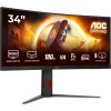 AOC Gaming CU34G4 - Monitor Quad HD da 34 pollici, 180 Hz, 1 ms, FreeSync Prem., HDR10 2560x1440, 1x HDMI 2.0, 1x DisplayPort 1.4 nero-rosso, 34 inch WQHD Fast VA, Regolazione altezza - 34" WQHD Curvo AOC Gaming CU34G4 - Monitor Quad HD da 34 pollici, 180 Hz, 1 ms, FreeSync Prem., HDR10 2560x1440, 1x HDMI 2.0, 1x DisplayPort 1.4 nero-rosso, 34 inch WQHD Fast VA, Regolazione altezza - 34" WQHD Curvo