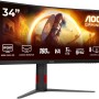 AOC Gaming CU34G4 - Monitor Quad HD da 34 pollici, 180 Hz, 1 ms, FreeSync Prem., HDR10 2560x1440, 1x HDMI 2.0, 1x DisplayPort 1.4 nero-rosso, 34 inch WQHD Fast VA, Regolazione altezza - 34" WQHD Curvo