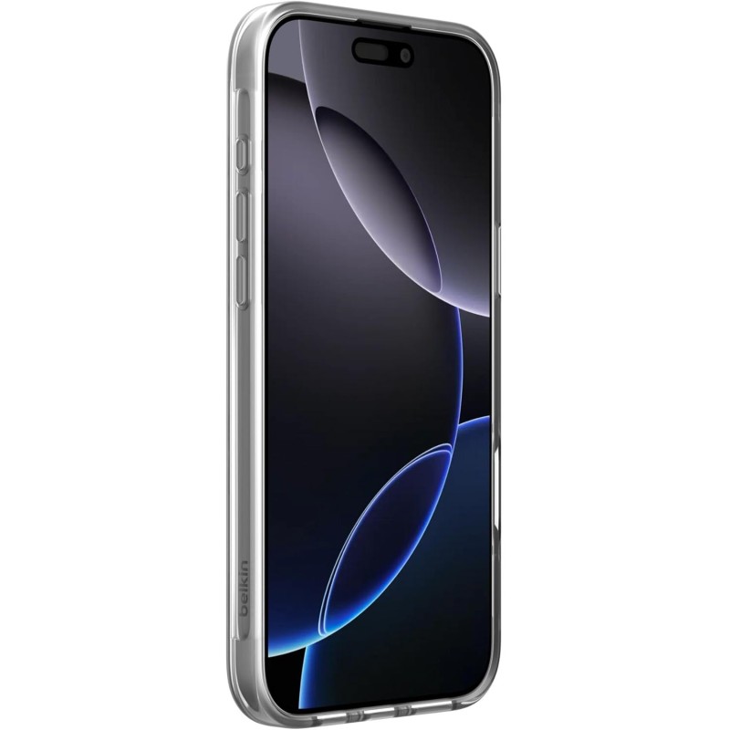 Belkin SheerForce Cover per iPhone 16 Pro Max, custodia per telefono compatibile con MagSafe, design sottile e rivestimento antigraffio, cover protettiva per iPhone magnetica, antiurto - trasparente - iPhone 16 Pro Max