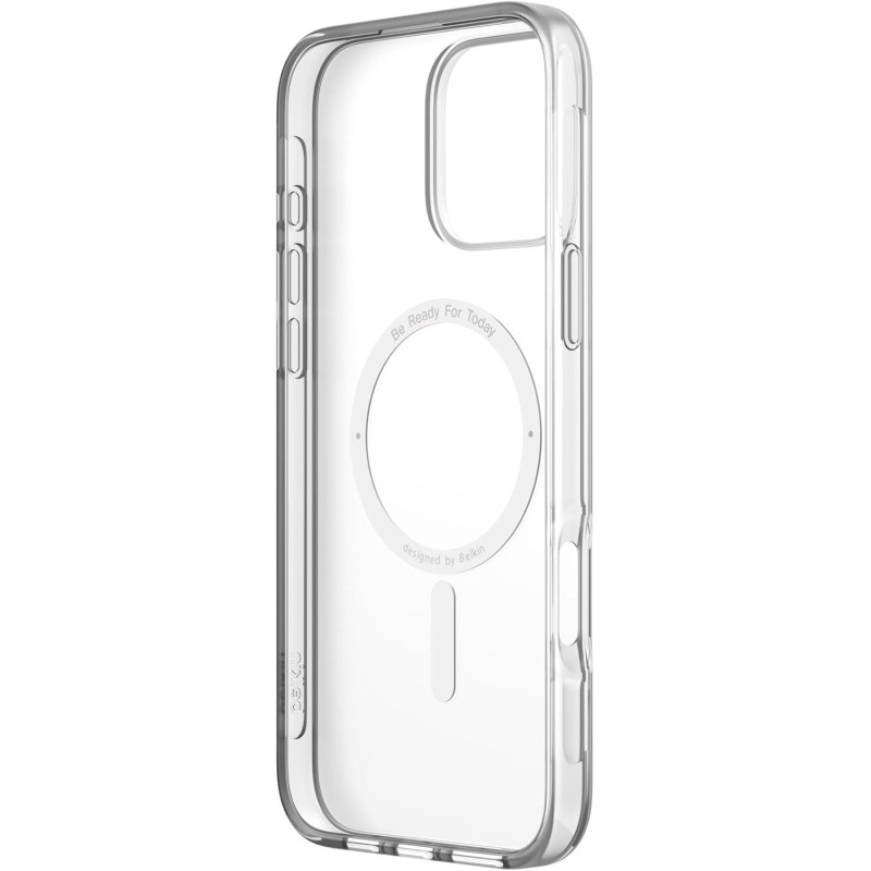 Belkin SheerForce Cover per iPhone 16 Pro Max, custodia per telefono compatibile con MagSafe, design sottile e rivestimento antigraffio, cover protettiva per iPhone magnetica, antiurto - trasparente - iPhone 16 Pro Max