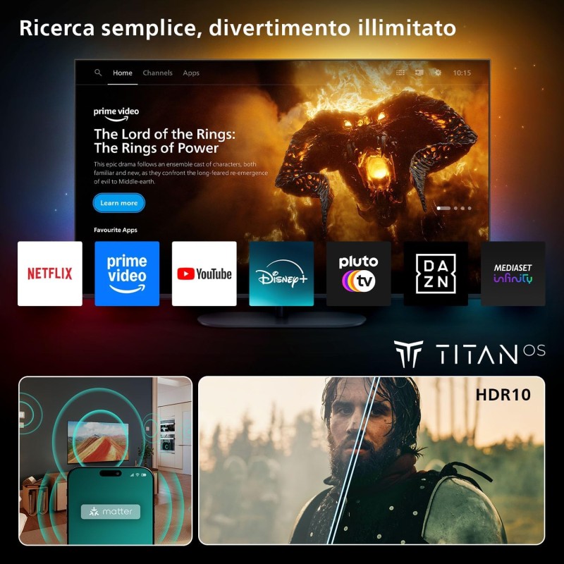 Philips 24PHS6000 2K HD LED Smart TV - Display 24’’ con Pixel Plus, piattaforma Titan OS e Dolby Digital Sound - Funziona con Alexa e Google Voice Assistant Philips 24PHS6000 2K HD LED Smart TV - Display 24’’ con Pixel Plus, piattaforma Titan OS e Dolby Digital Sound - Funziona con Alexa e Google Voice Assistant