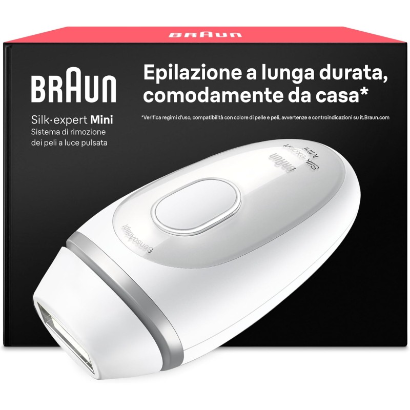 Braun Silk·Expert Mini Epilatore Luce Pulsata, Pl1100 Bianco - 1 luce pulsata