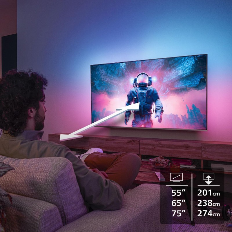 Philips Ambilight 'The Xtra' 55MLED920 Mini LED 4K Smart TV - Display 55’’ con processore P5 Perfect Picture Ultra HD, Titan OS, Dolby Vision e Dolby Atmos Sound Philips Ambilight 'The Xtra' 55MLED920 Mini LED 4K Smart TV - Display 55’’ con processore P5 Perfect Picture Ultra HD, Titan OS, Dolby Vision e Dolby Atmos Sound