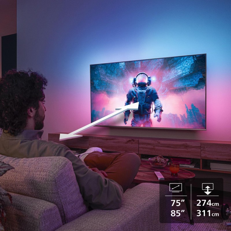 Philips Ambilight 55PUS8510 4K QLED Smart TV - Display 55’’ con piattaforma Titan OS, Pixel Precise Ultra HD e Dolby Atmos Sound - Funziona con Alexa e Google Voice Assistant Philips Ambilight 55PUS8510 4K QLED Smart TV - Display 55’’ con piattaforma Titan OS, Pixel Precise Ultra HD e Dolby Atmos Sound - Funziona con Alexa e Google Voice Assistant