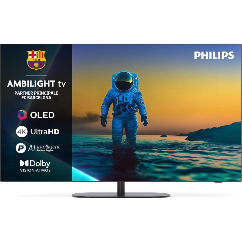 Philips Ambilight 55OLED820 4K OLED Smart TV - Display 55’’ con processore P5 AI Perfect Picture Ultra HD, Titan OS, Dolby Vision e Atmos Sound - Funziona con Alexa e Google Philips Ambilight 55OLED820 4K OLED Smart TV - Display 55’’ con processore P5 AI Perfect Picture Ultra HD, Titan OS, Dolby Vision e Atmos Sound - Funziona con Alexa e Google