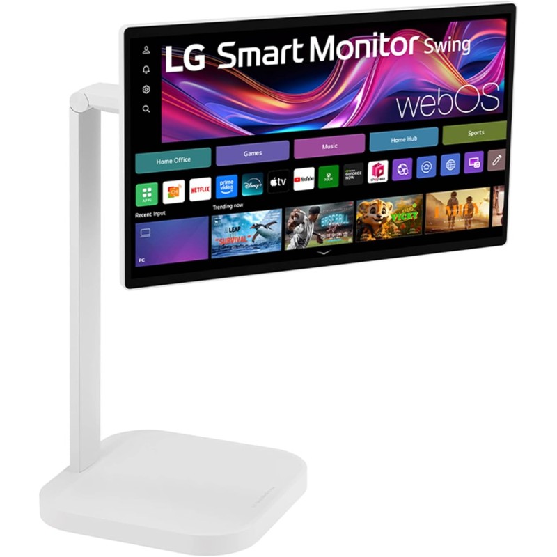 LG Swing 32U889SA Monitor Smart Portatile Touch 32" 4K, base con rotelle, webOS con app di streaming, Wi-Fi, Bluetooth, AirPlay, Screen Share, Speaker Stereo 10W, 3x USB-C, Telecomando, Bianco - 32" Touch LG Swing 32U889SA Monitor Smart Portatile Touch 32" 4K, base con rotelle, webOS con app di streaming, Wi-Fi, Bluetooth, AirPlay, Screen Share, Speaker Stereo 10W, 3x USB-C, Telecomando, Bianco - 32" Touch