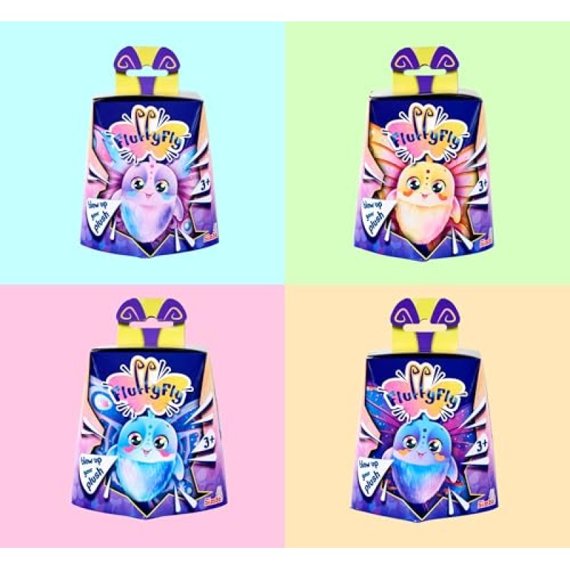 Simba - FluffyFly 4 assortimenti, morbido peluche da 12 cm, misura ali 30 cm, soffia nella confezione e prende vita, per bambini dai 3 anni, 105951575 Simba - FluffyFly 4 assortimenti, morbido peluche da 12 cm, misura ali 30 cm, soffia nella confezione e prende vita, per bambini dai 3 anni, 105951575
