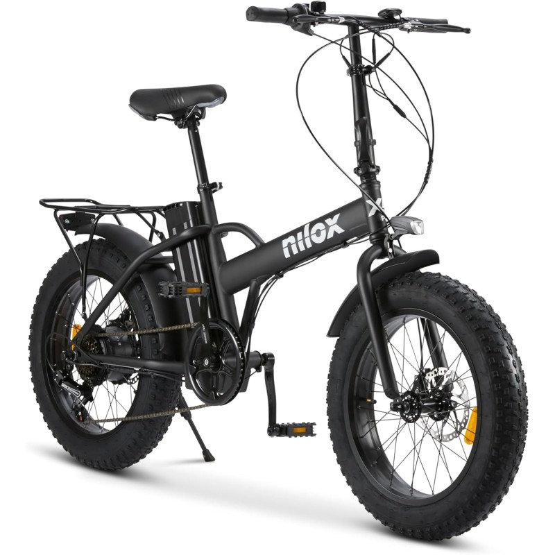 Nilox, Ebike X5 Pro, Bici Elettrica, Fino a 60 km di Autonomia, Fino a 25 Km/h, Motore da 36 V/250 W e Batteria Removibile 36 V-10 Ah, Gomme FAT 20" x 4", Cambio a 6 Velocità Nilox, Ebike X5 Pro, Bici Elettrica, Fino a 60 km di Autonomia, Fino a 25 Km/h, Motore da 36 V/250 W e Batteria Removibile 36 V-10 Ah, Gomme FAT 20" x 4", Cambio a 6 Velocità
