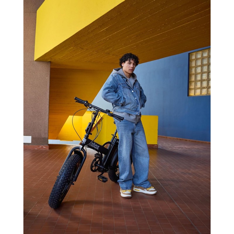 Nilox, Ebike X5 Pro, Bici Elettrica, Fino a 60 km di Autonomia, Fino a 25 Km/h, Motore da 36 V/250 W e Batteria Removibile 36 V-10 Ah, Gomme FAT 20" x 4", Cambio a 6 Velocità Nilox, Ebike X5 Pro, Bici Elettrica, Fino a 60 km di Autonomia, Fino a 25 Km/h, Motore da 36 V/250 W e Batteria Removibile 36 V-10 Ah, Gomme FAT 20" x 4", Cambio a 6 Velocità