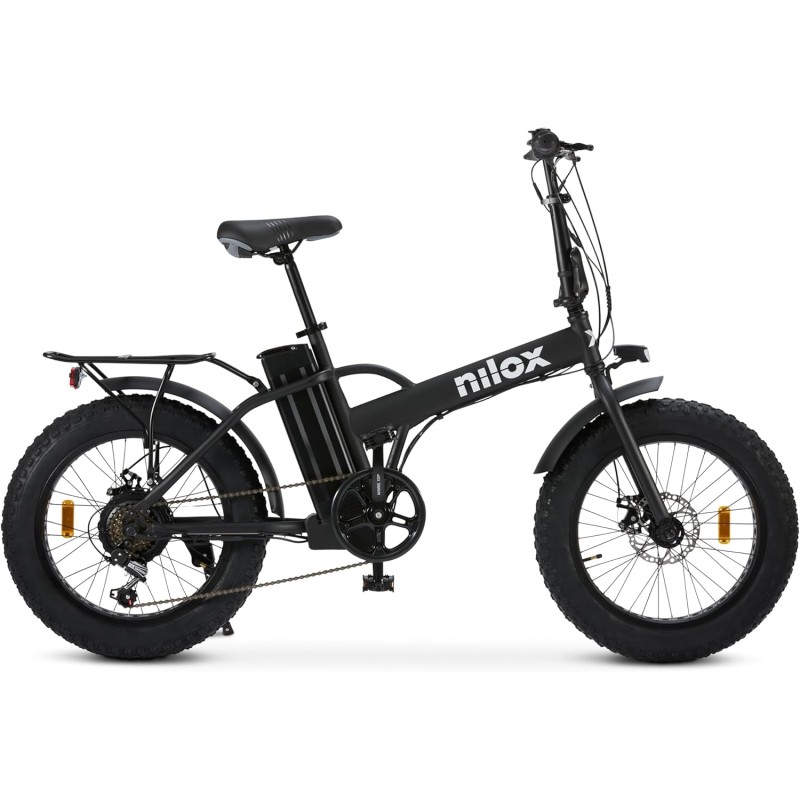 Nilox, Ebike X5 Pro, Bici Elettrica, Fino a 60 km di Autonomia, Fino a 25 Km/h, Motore da 36 V/250 W e Batteria Removibile 36 V-10 Ah, Gomme FAT 20" x 4", Cambio a 6 Velocità Nilox, Ebike X5 Pro, Bici Elettrica, Fino a 60 km di Autonomia, Fino a 25 Km/h, Motore da 36 V/250 W e Batteria Removibile 36 V-10 Ah, Gomme FAT 20" x 4", Cambio a 6 Velocità