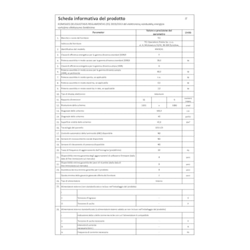 TCL 40V5C TV LED Direct QLED FHD Smart da 40'' con Android TV e HDR - Compatibile con Google Cast e Google Home, design sottile, 2025 - 40 pollici