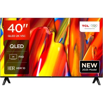 TCL 40V5C TV LED Direct QLED FHD Smart da 40'' con Android TV e HDR - Compatibile con Google Cast e Google Home, design sottile, 2025 - 40 pollici