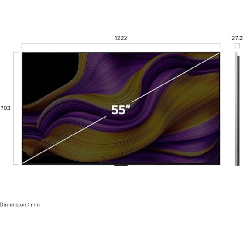 LG OLED evo AI G5 TV 55 pollici, Smart TV 4K, Base da appoggio inclusa, Processore α11 Gen2, Brightness Booster Ultimate, webOS con AI, Dolby Vision e Atmos, VRR e GSYNC 4K@165Hz, OLED55G56LS 2025 - 55"