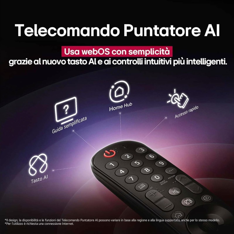 LG OLED evo AI G5 TV 77 pollici, Smart TV 4K, Staffa a muro inclusa, Processore α11 Gen2, Brightness Booster Ultimate, webOS con AI, Dolby Vision e Atmos, VRR e GSYNC 4K@165Hz, OLED77G54LW 2025 - 77" LG OLED evo AI G5 TV 77 pollici, Smart TV 4K, Staffa a muro inclusa, Processore α11 Gen2, Brightness Booster Ultimate, webOS con AI, Dolby Vision e Atmos, VRR e GSYNC 4K@165Hz, OLED77G54LW 2025 - 77"