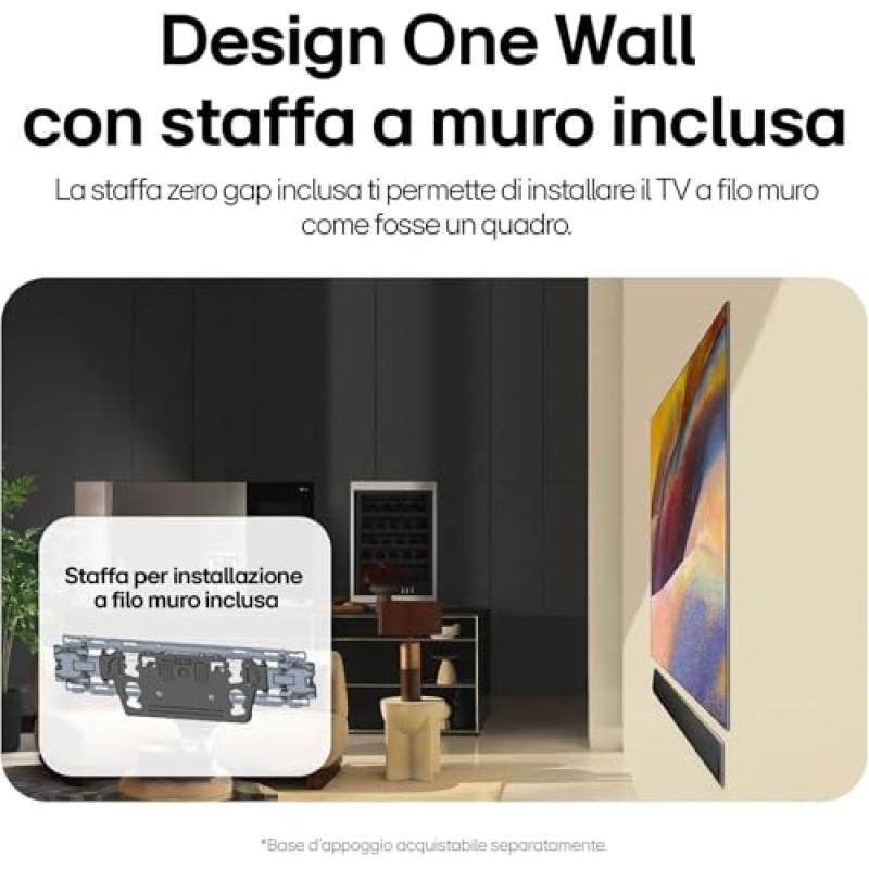 LG OLED evo AI G5 TV 83 pollici, Smart TV 4K, Staffa a muro inclusa, Processore α11 Gen2, Brightness Booster Ultimate, webOS con AI, Dolby Vision e Atmos, VRR e GSYNC 4K@165Hz, OLED83G54LW 2025 - 83"