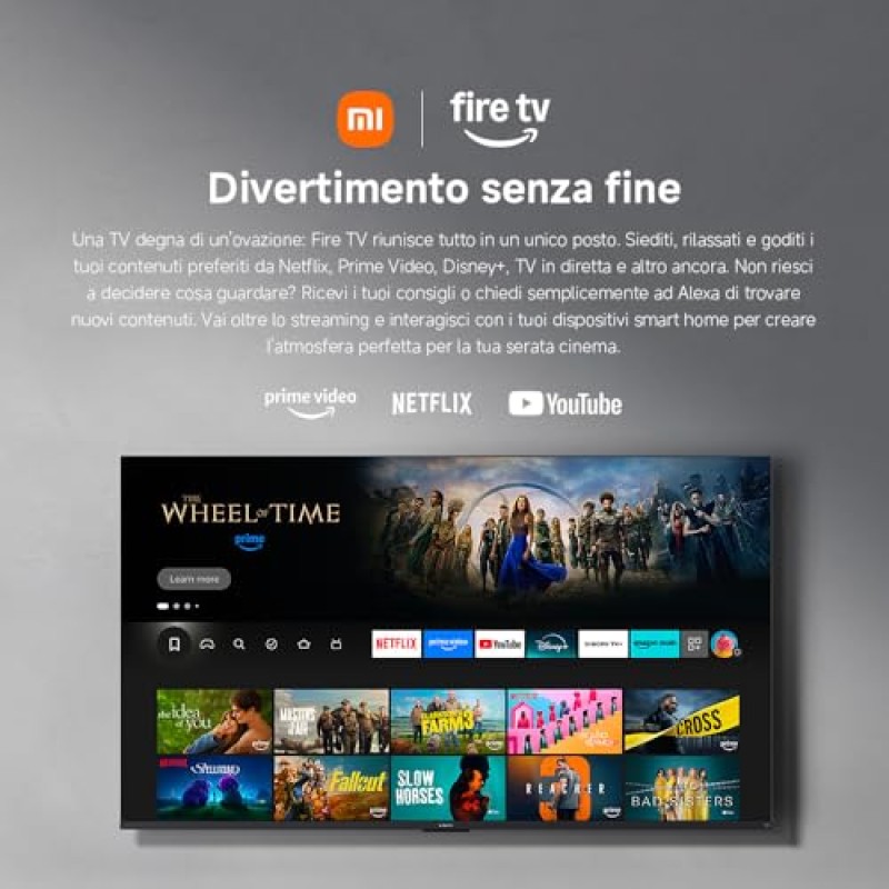 XIAOMI TV F 32, 32 pollici (81 cm), HD, Smart TV, Fire TV,Triple Tuner DVB-C/S/S2/T/T2, Dolby Audio, DTS Virtual:X, DTS-HD, Controllo Vocale Alexa, Compatibile con Apple AirPlay - 32" XIAOMI TV F 32, 32 pollici (81 cm), HD, Smart TV, Fire TV,Triple Tuner DVB-C/S/S2/T/T2, Dolby Audio, DTS Virtual:X, DTS-HD, Controllo Vocale Alexa, Compatibile con Apple AirPlay - 32"
