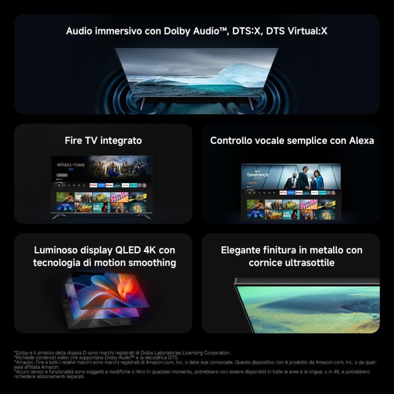 XIAOMI TV F Pro 43,43 pollici (101 cm), 4K UHD QLED,Smart TV, Fire TV, Triple Tuner DVB-C/S/S2/T/T2,HDR10+, MEMC, Controllo Vocale Alexa, 2GB+32GB, Compatibile con Apple AirPlay - 43" XIAOMI TV F Pro 43,43 pollici (101 cm), 4K UHD QLED,Smart TV, Fire TV, Triple Tuner DVB-C/S/S2/T/T2,HDR10+, MEMC, Controllo Vocale Alexa, 2GB+32GB, Compatibile con Apple AirPlay - 43"