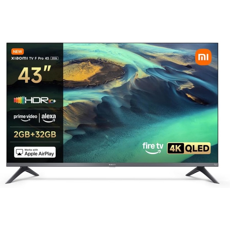 XIAOMI TV F Pro 43,43 pollici (101 cm), 4K UHD QLED,Smart TV, Fire TV, Triple Tuner DVB-C/S/S2/T/T2,HDR10+, MEMC, Controllo Vocale Alexa, 2GB+32GB, Compatibile con Apple AirPlay - 43" XIAOMI TV F Pro 43,43 pollici (101 cm), 4K UHD QLED,Smart TV, Fire TV, Triple Tuner DVB-C/S/S2/T/T2,HDR10+, MEMC, Controllo Vocale Alexa, 2GB+32GB, Compatibile con Apple AirPlay - 43"